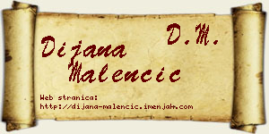 Dijana Malenčić vizit kartica